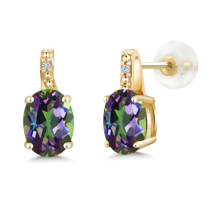 Green Mystic Topaz_Earrings in 10K Yellow Gold