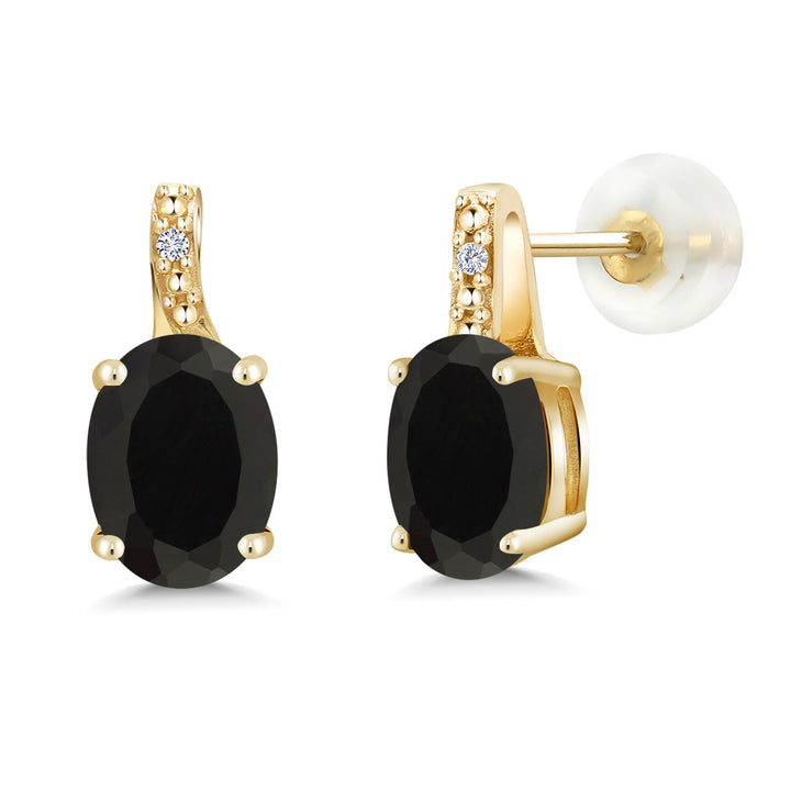 Onyx - December_Earrings in 10K Yellow Gold
