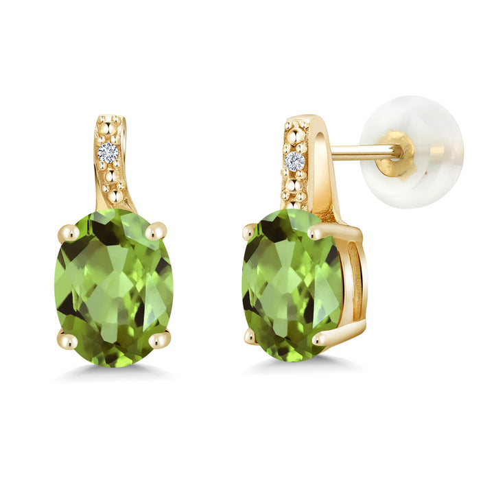 Peridot - August_Earrings in 10K Yellow Gold