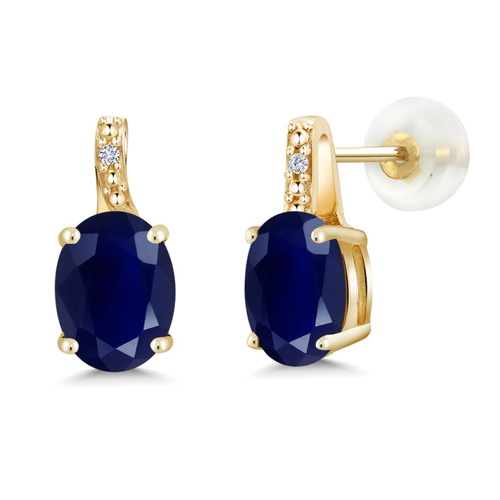 Sapphire - September_Earrings in 10K Yellow Gold
