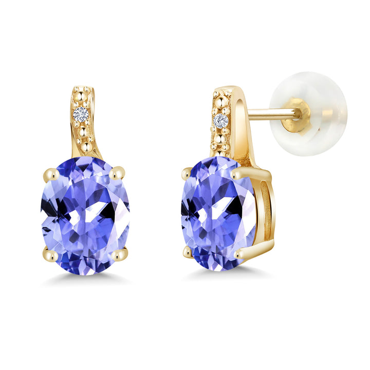 Tanzanite - December_Earrings in 10K Yellow Gold