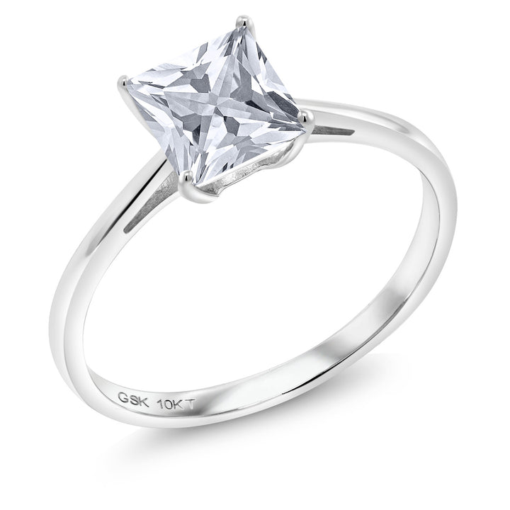 White Zirconia_5_Ring in 10K White Gold