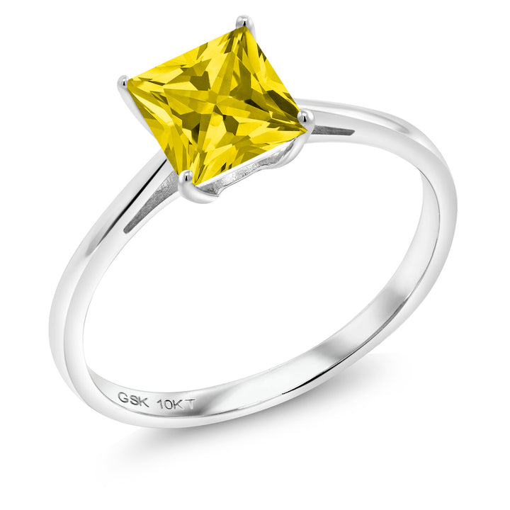 Yellow Zirconia_5_Ring in 10K White Gold