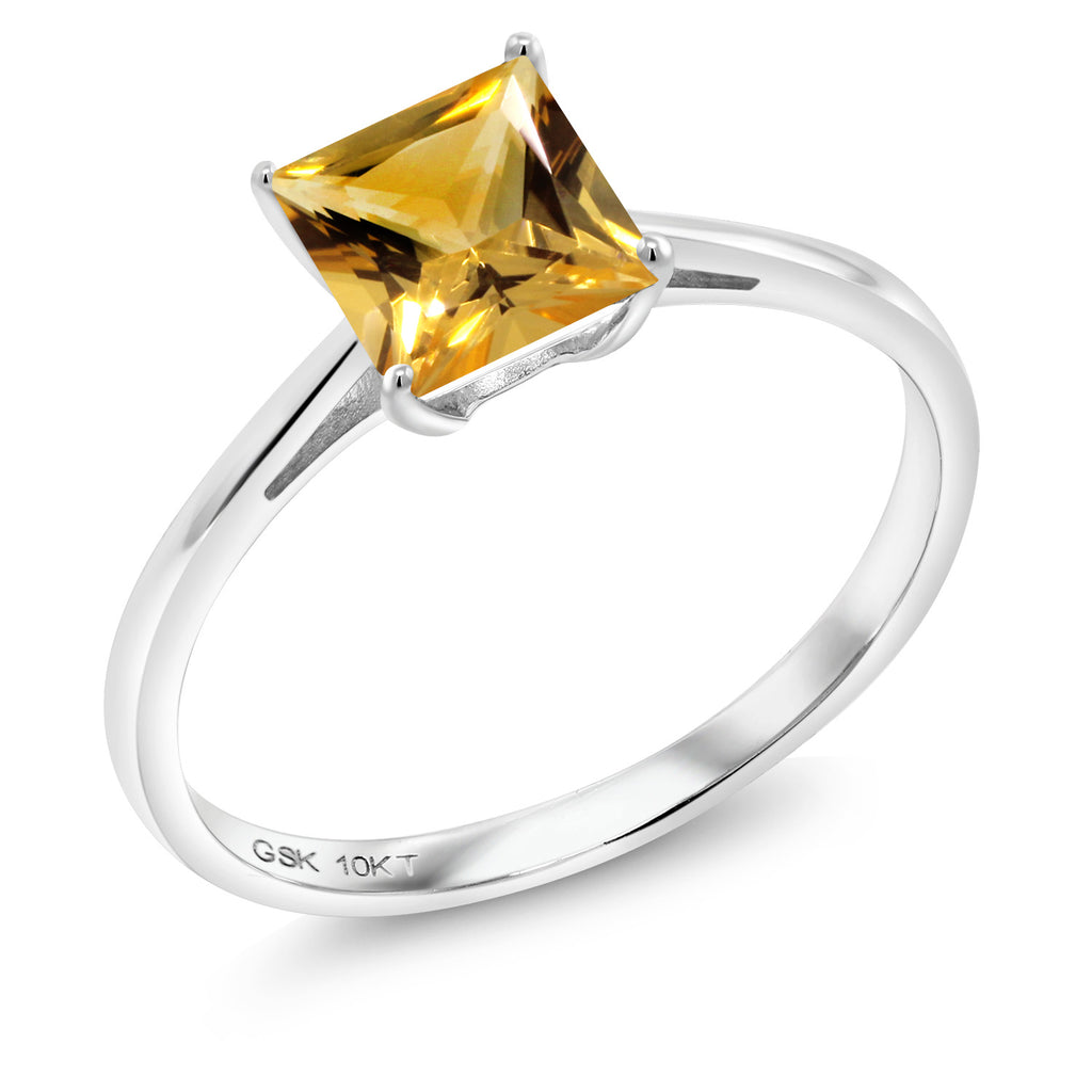 Honey Topaz - November_9_Ring in 10K White Gold