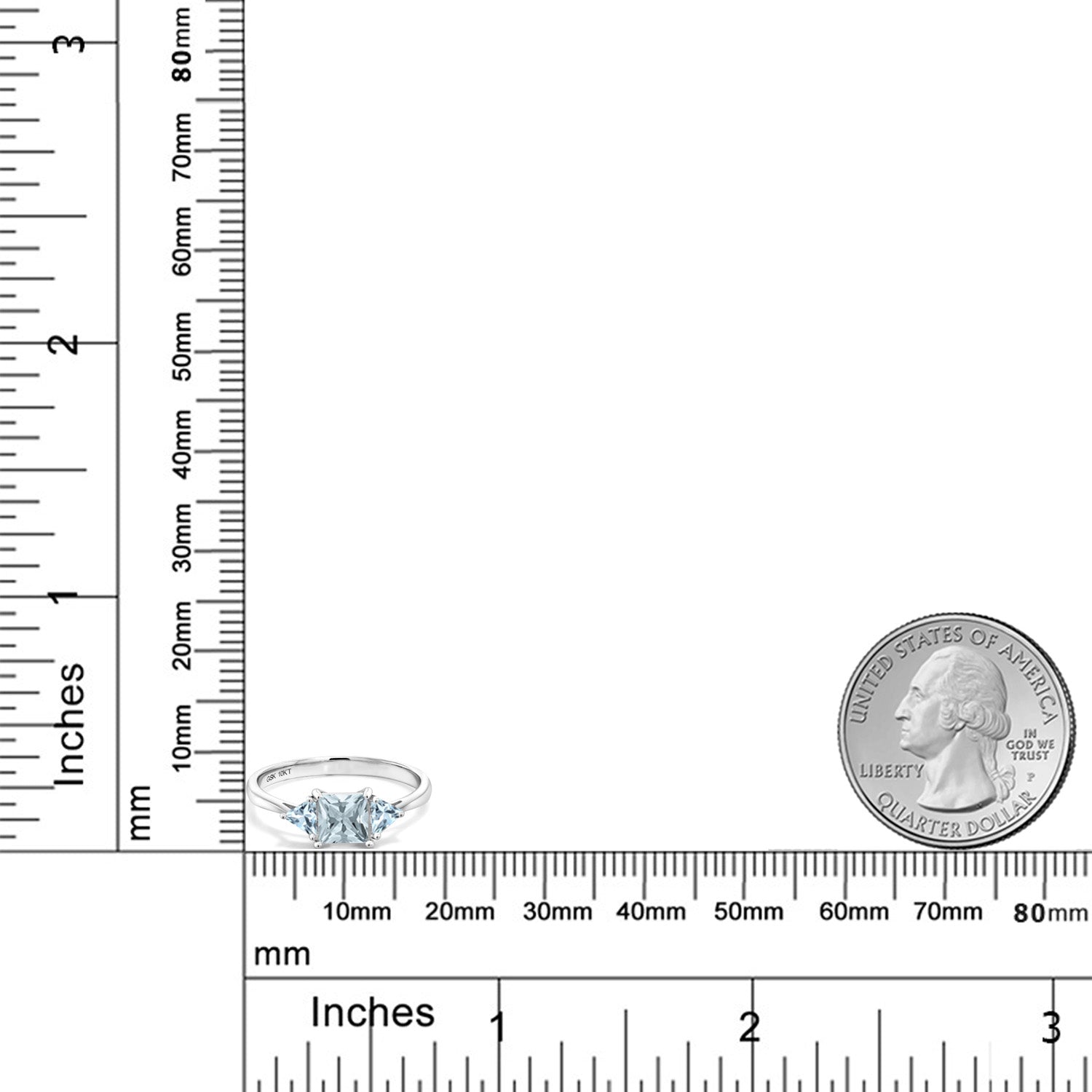 Ring in 10K White Gold