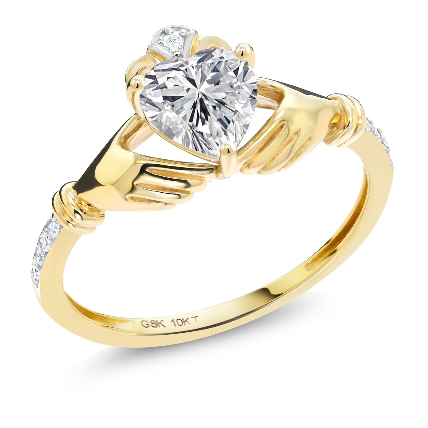 White Lab Grown Diamond - April_9_Ring in 10K Yellow Gold
