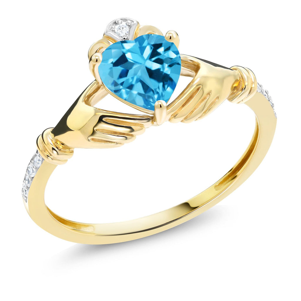 Swiss Blue Topaz - November_9_Ring in 10K Yellow Gold