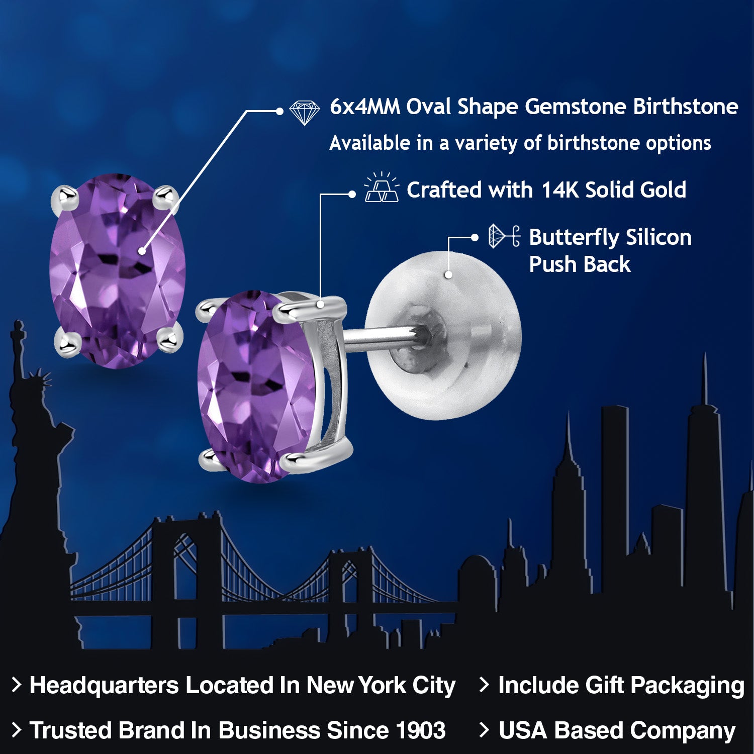 Purple_14K White Gold_Earrings in 14K White Gold