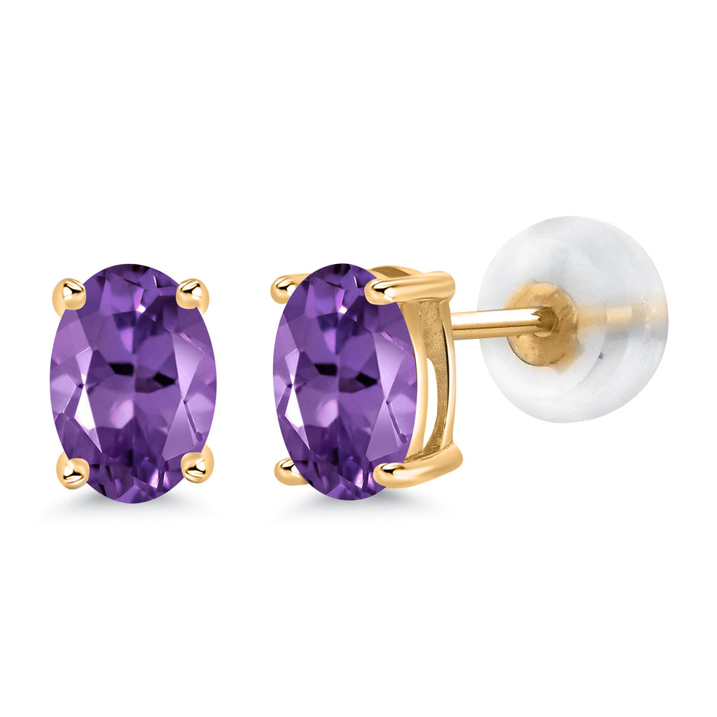 Amethyst - February_14K Yellow Gold_Earrings in 14K Yellow Gold