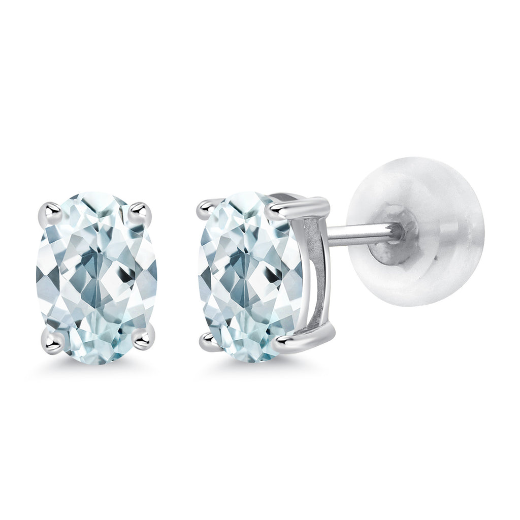Aquamarine - March_14K White Gold_Earrings in 14K White Gold