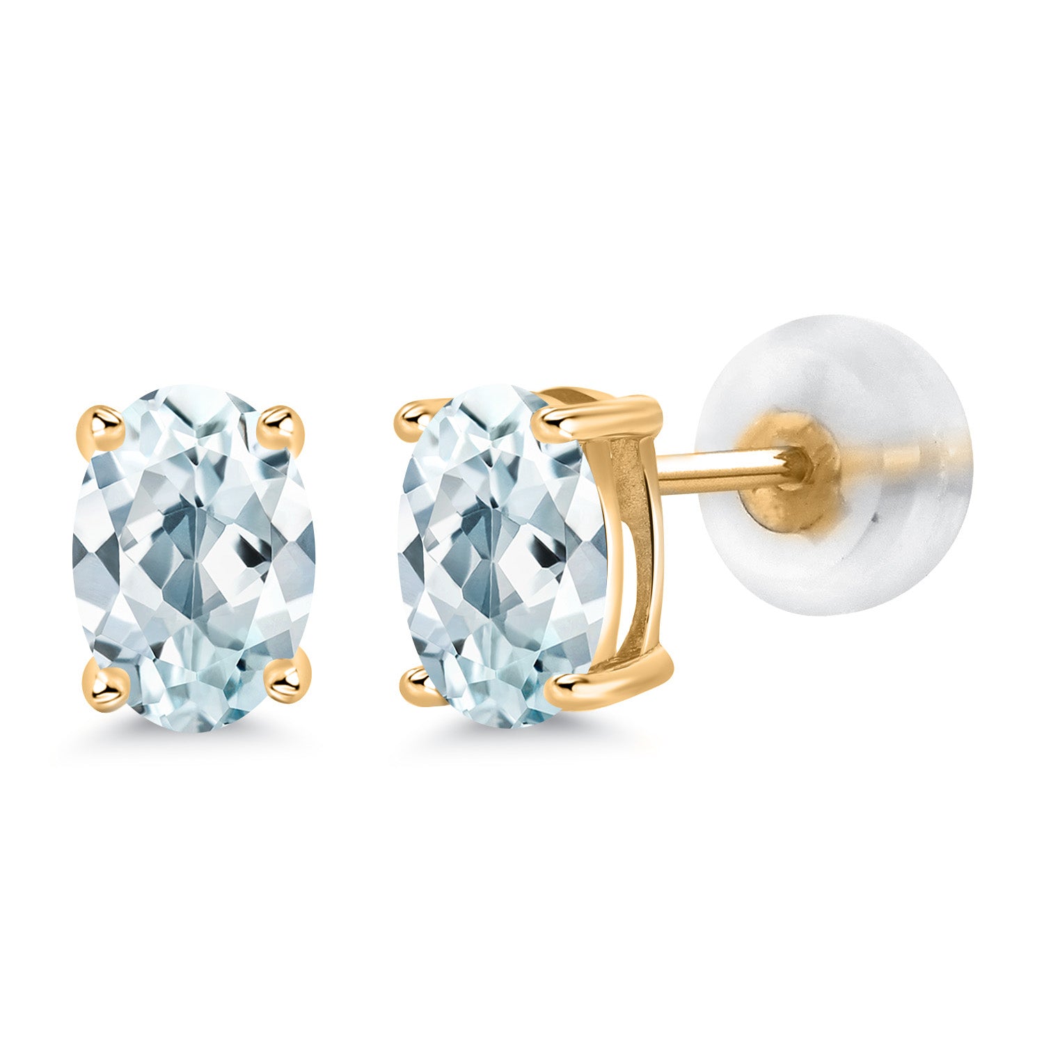 Aquamarine - March_14K Yellow Gold_Earrings in 14K Yellow Gold
