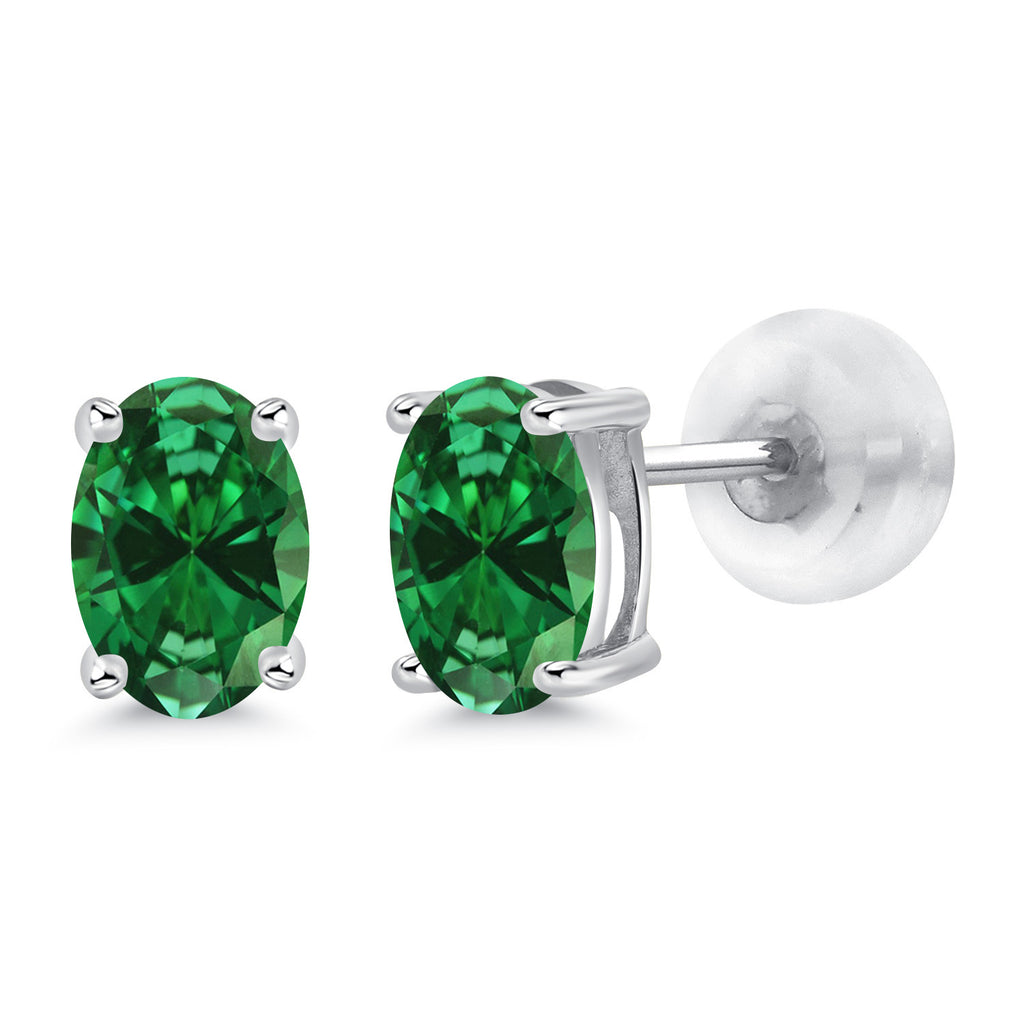 Created Emerald - May_14K White Gold_Earrings in 14K White Gold