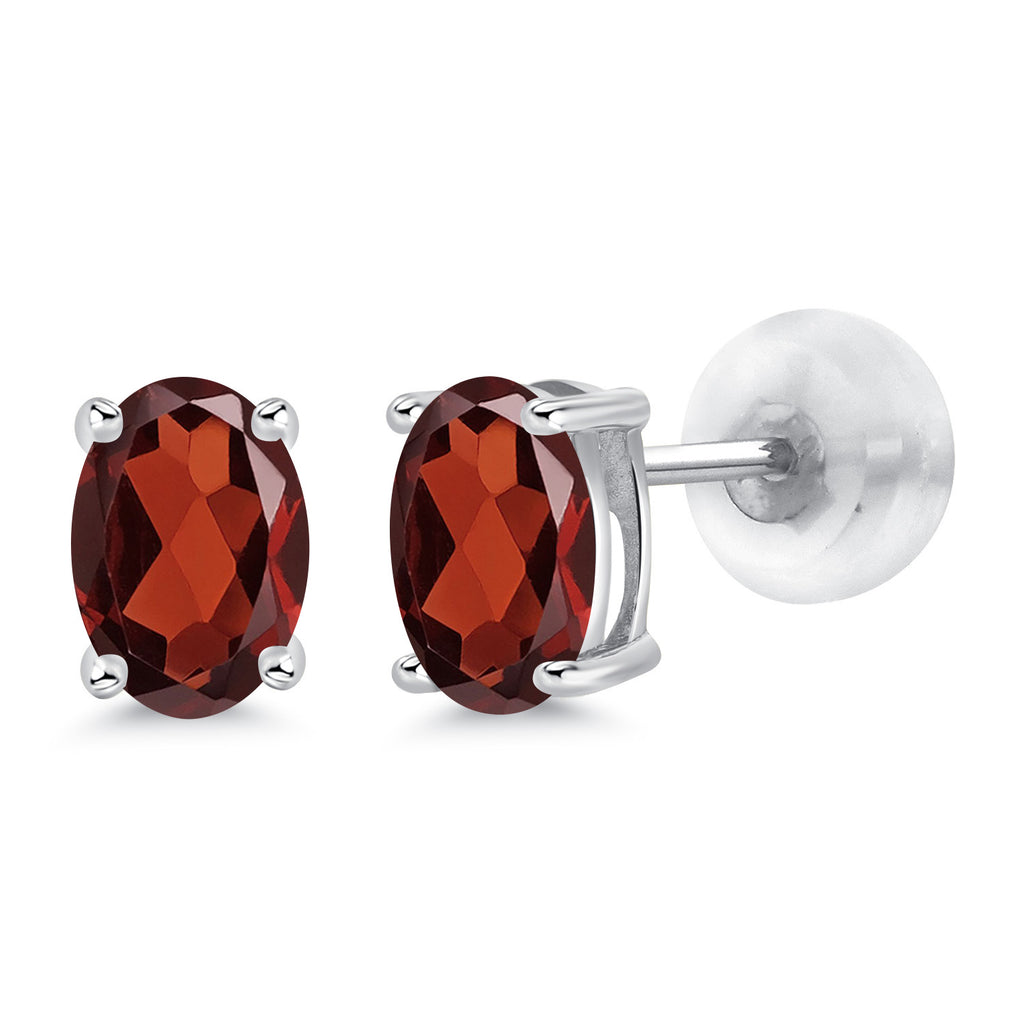 Garnet - January_14K White Gold_Earrings in 14K White Gold