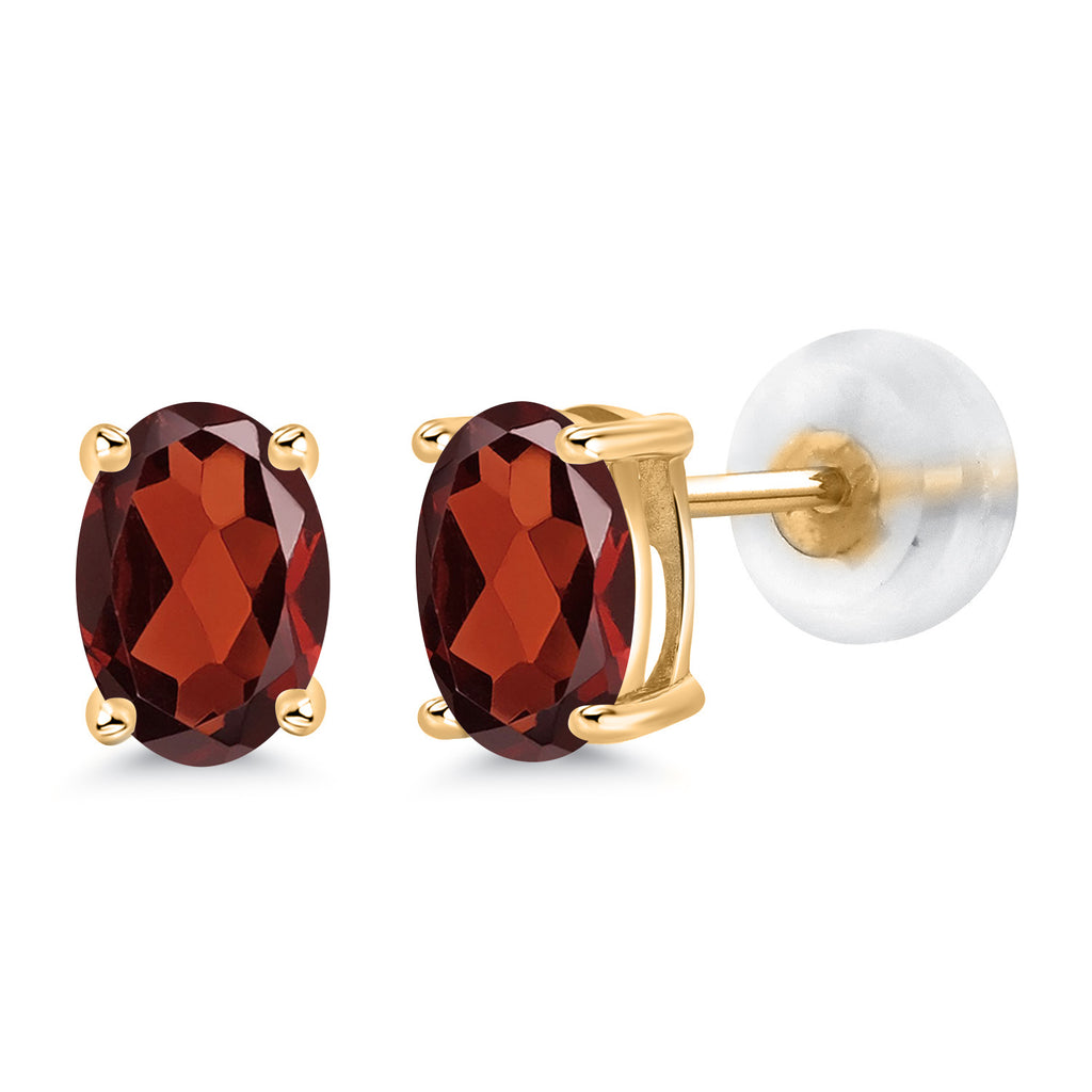 Garnet - January_14K Yellow Gold_Earrings in 14K Yellow Gold