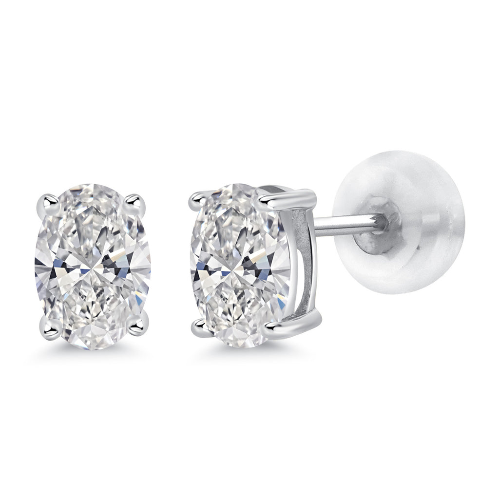 White Lab Grown Diamond - April_14K White Gold_Earrings in 14K White Gold