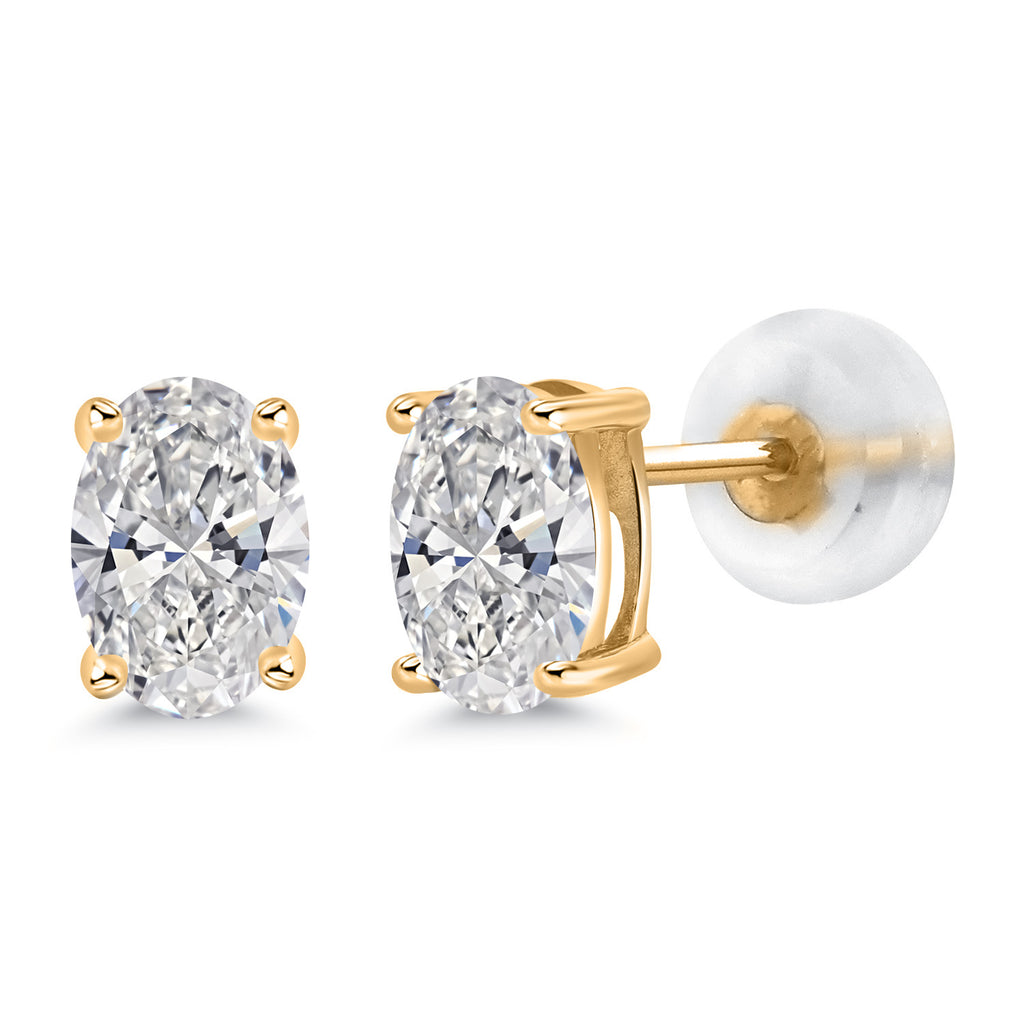White Lab Grown Diamond - April_14K Yellow Gold_Earrings in 14K Yellow Gold