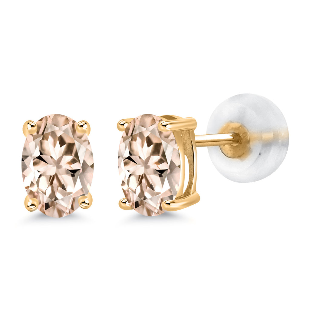 Morganite - October_14K Yellow Gold_Earrings in 14K Yellow Gold