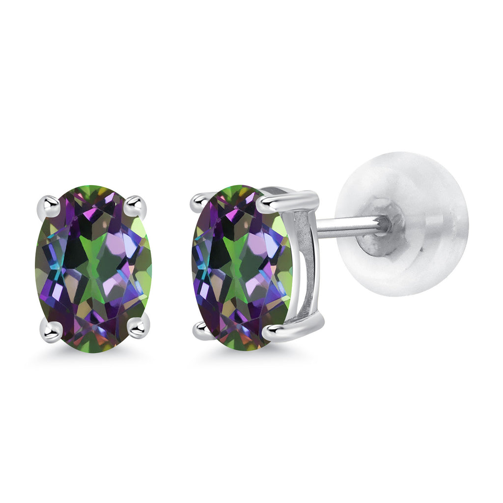 Green Mystic Topaz_14K White Gold_Earrings in 14K White Gold