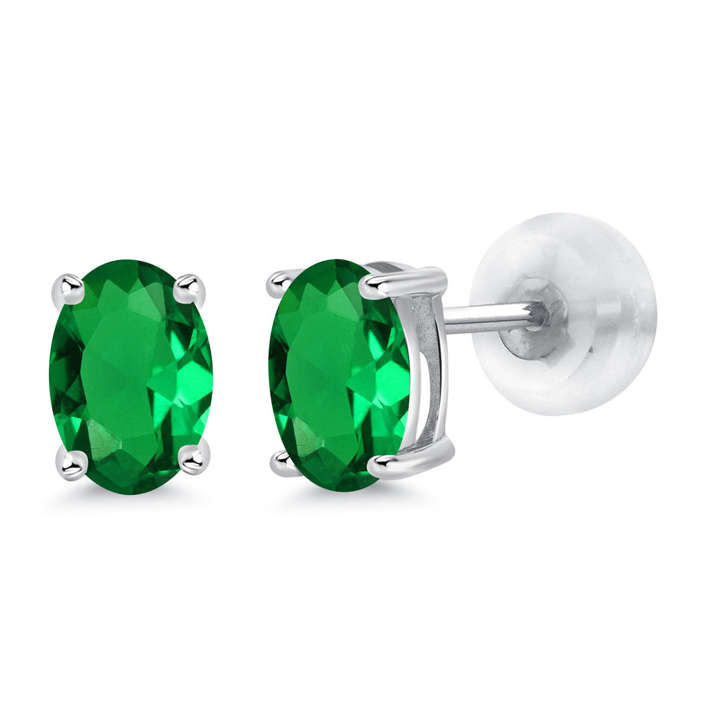 Nano Emerald - May_14K White Gold_Earrings in 14K White Gold