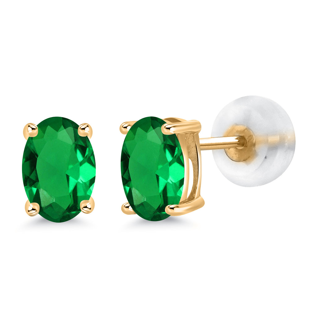 Nano Emerald - May_14K Yellow Gold_Earrings in 14K Yellow Gold