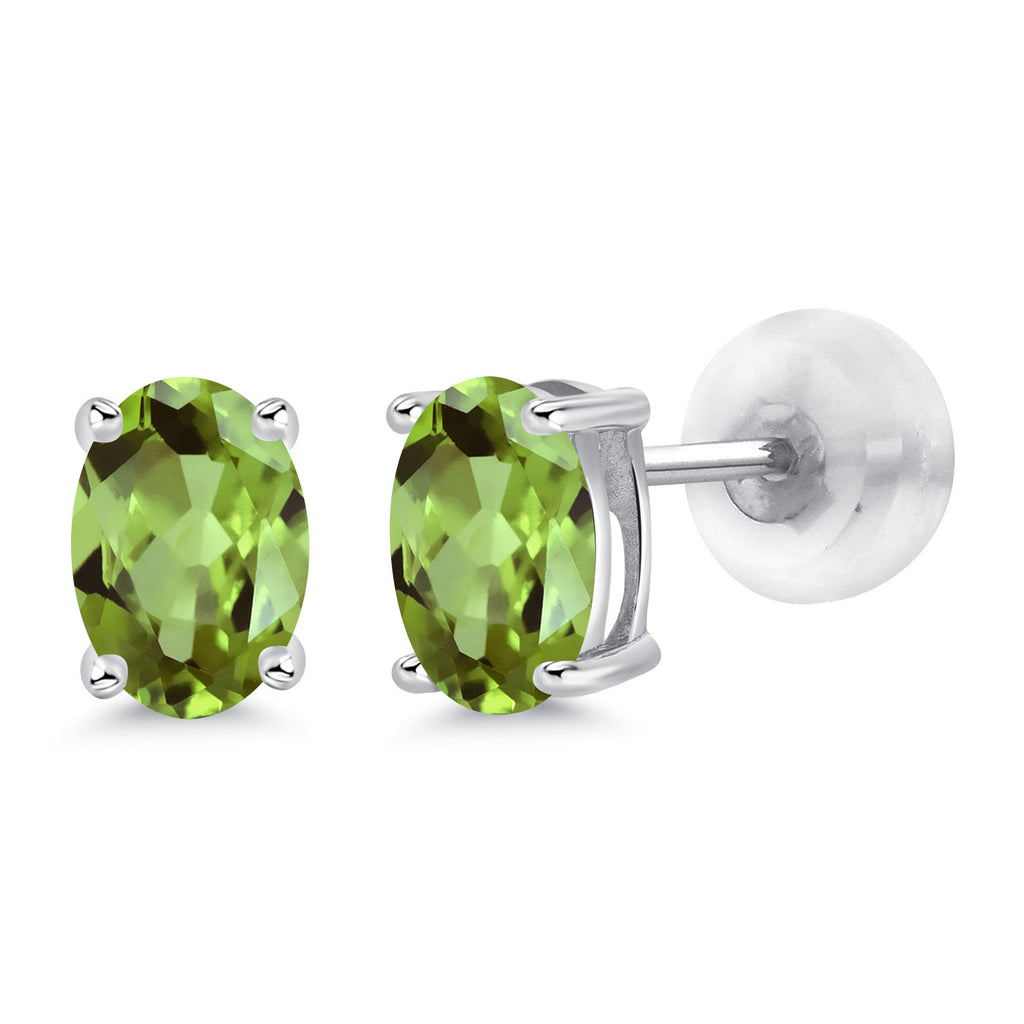 Peridot - August_14K White Gold_Earrings in 14K White Gold