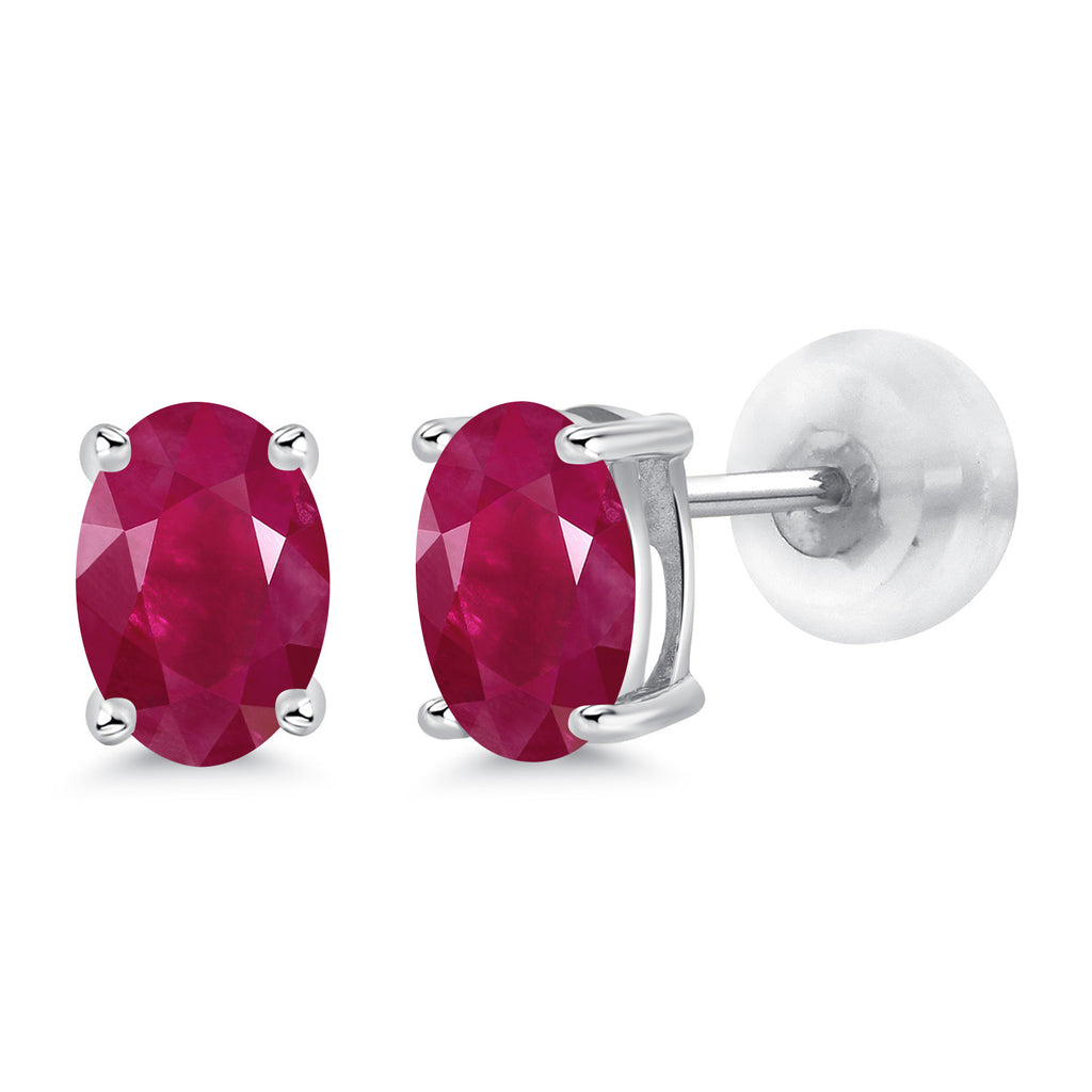 Ruby - July_14K White Gold_Earrings in 14K White Gold