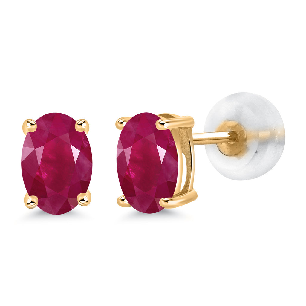 Ruby - July_14K Yellow Gold_Earrings in 14K Yellow Gold