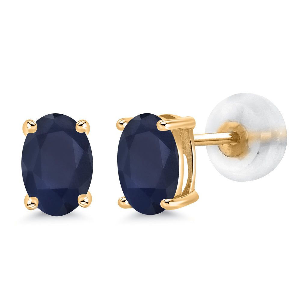 Blue Sapphire - September_14K Yellow Gold_Earrings in 14K Yellow Gold