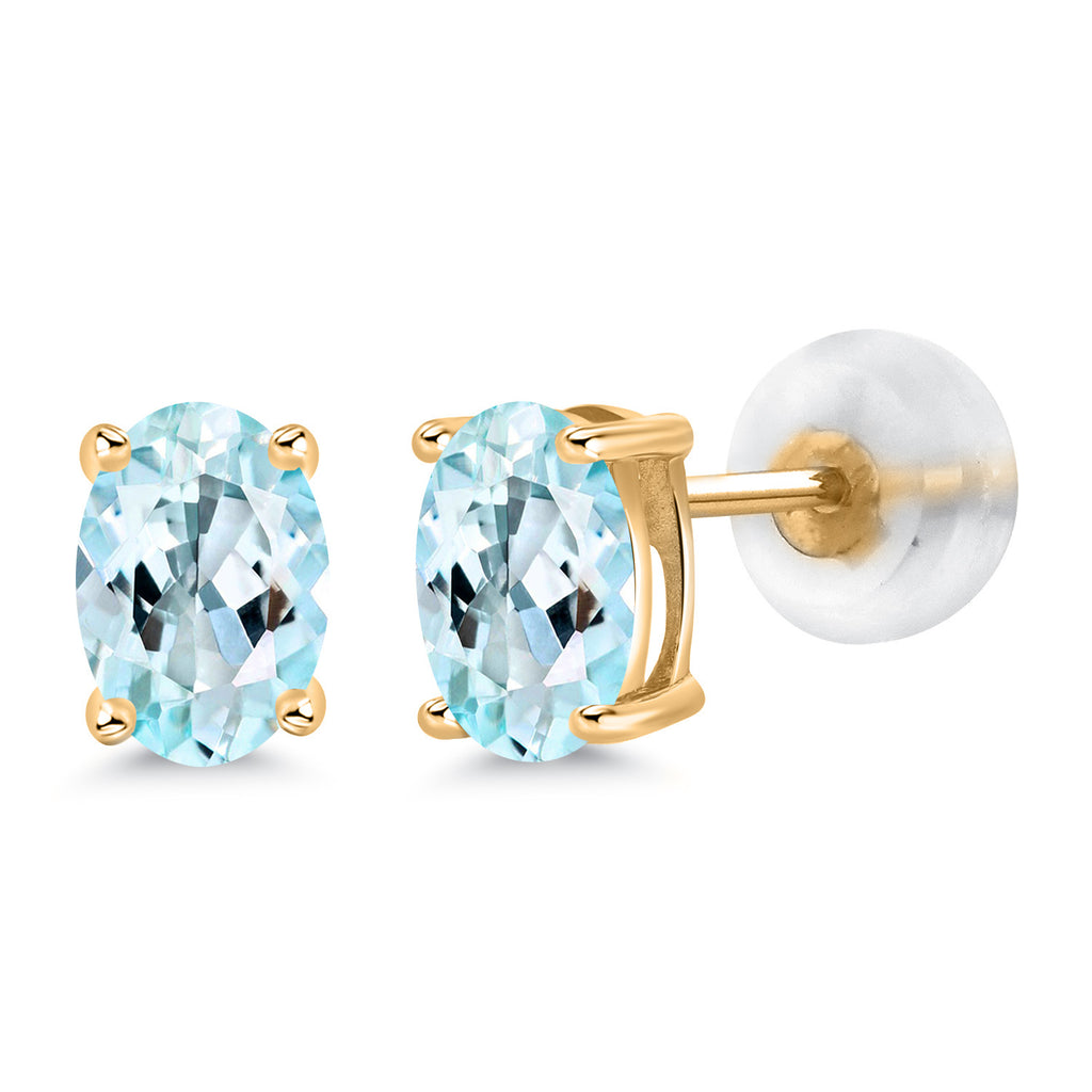 Sky Blue Topaz - November_14K Yellow Gold_Earrings in 14K Yellow Gold