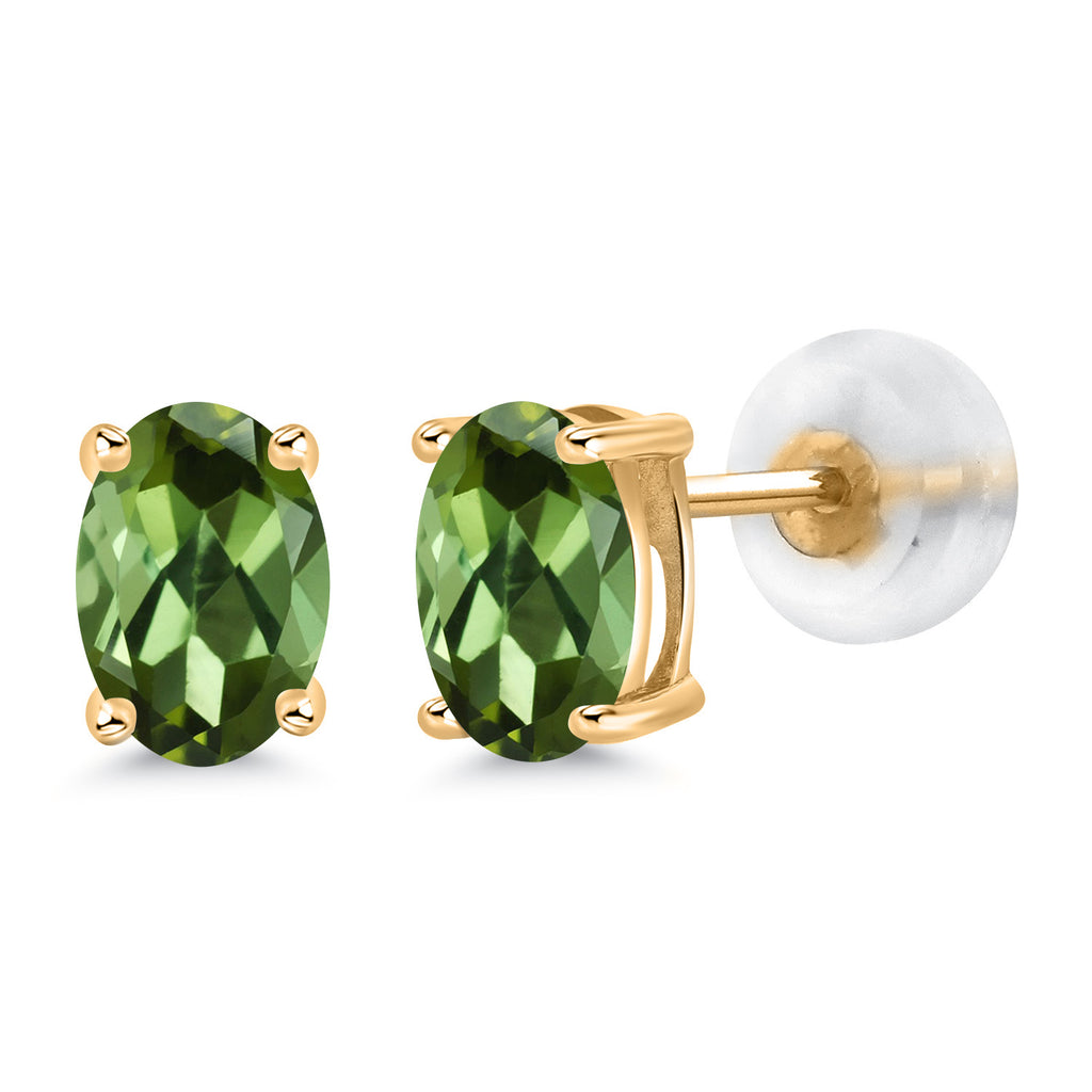 Green Tourmaline - October_14K Yellow Gold_Earrings in 14K Yellow Gold