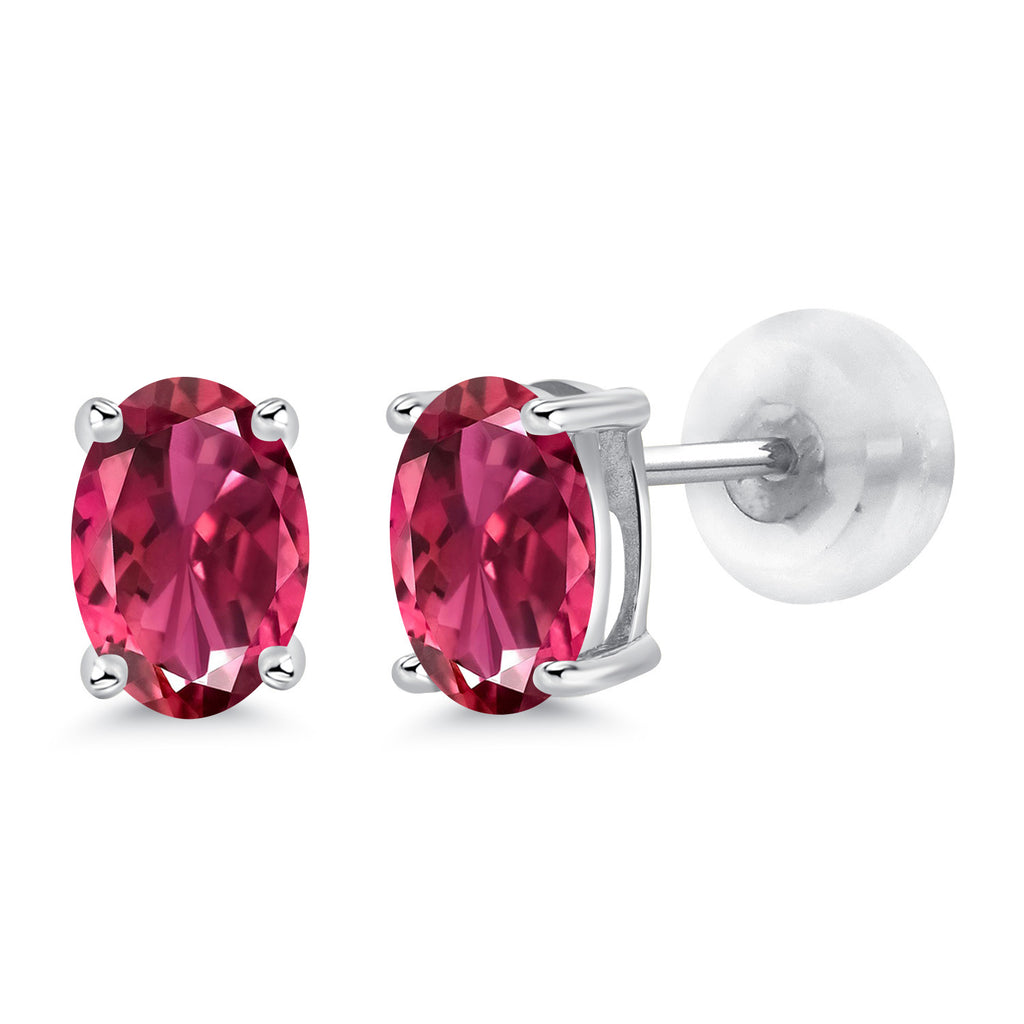Pink Tourmaline - October_14K White Gold_Earrings in 14K White Gold
