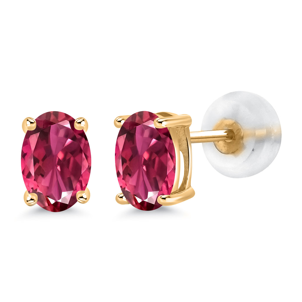 Pink Tourmaline - October_14K Yellow Gold_Earrings in 14K Yellow Gold