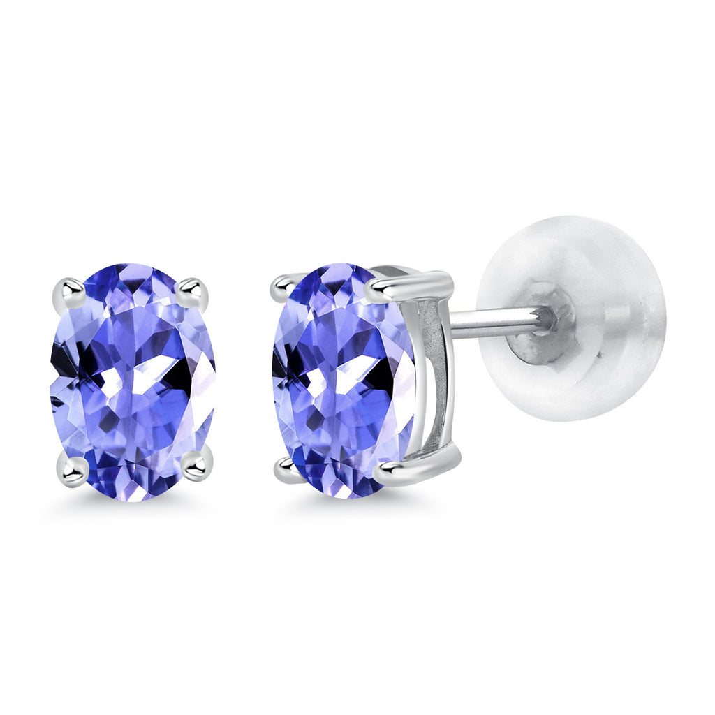 Tanzanite - December_14K White Gold_Earrings in 14K White Gold
