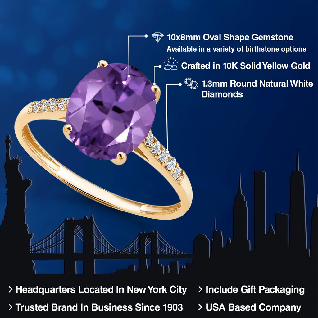 Amethyst - February_Ring in 10K Yellow Gold