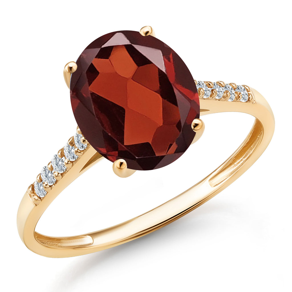 Garnet_8_Ring in 10K Yellow Gold