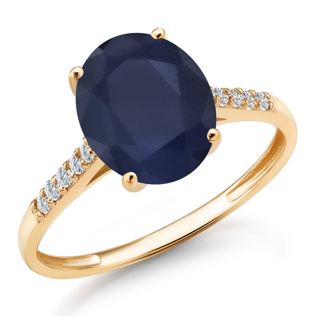 Blue Sapphire_5_Ring in 10K Yellow Gold