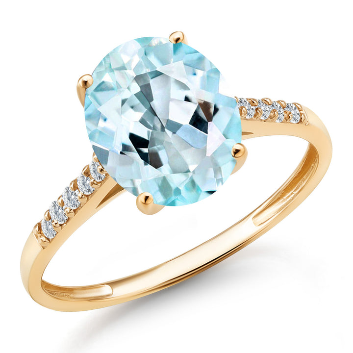 Sky Blue Topaz - November_5_Ring in 10K Yellow Gold