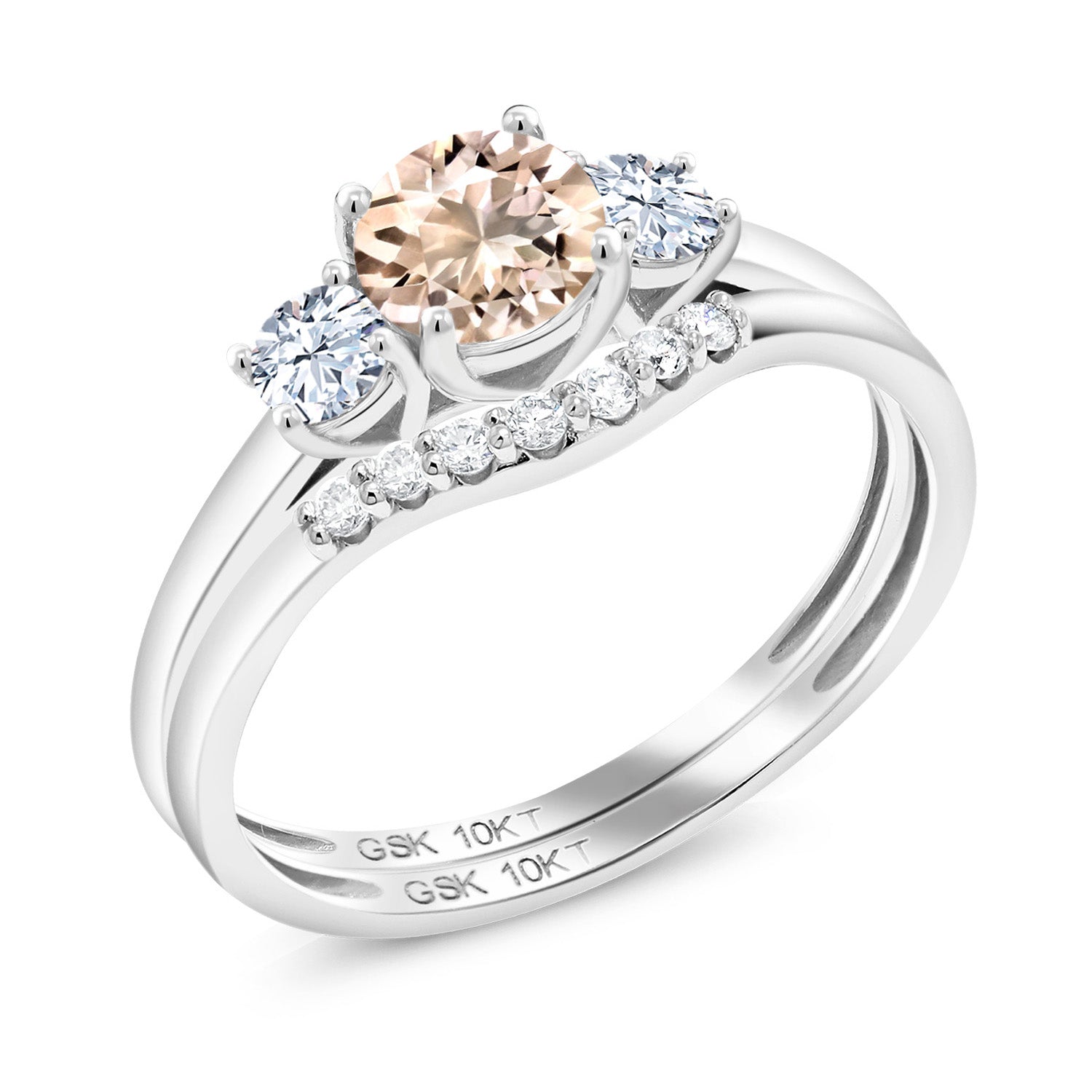 Morganite - October_5_Ring in 10K White Gold