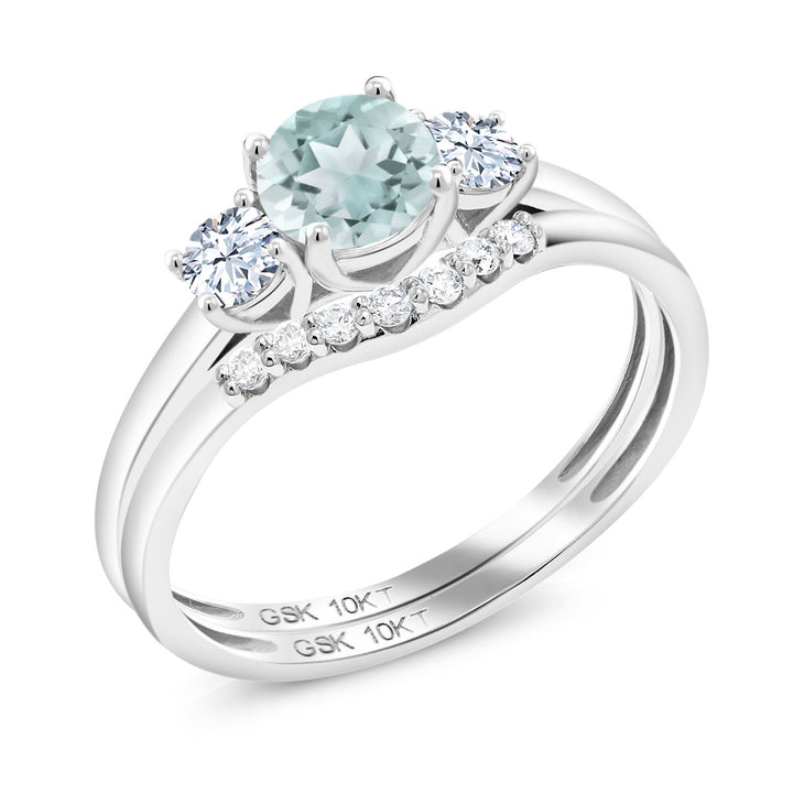 Sky Blue Topaz - November_5_Ring in 10K White Gold