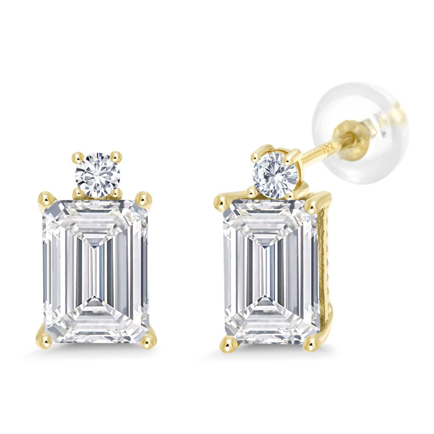 White Lab Grown Diamond - April_Earrings in 10K Yellow Gold