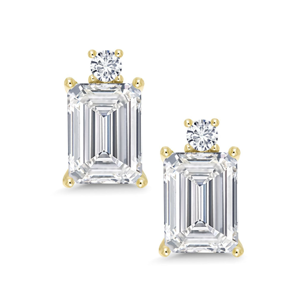 White Lab Grown Diamond - April_Earrings in 10K Yellow Gold