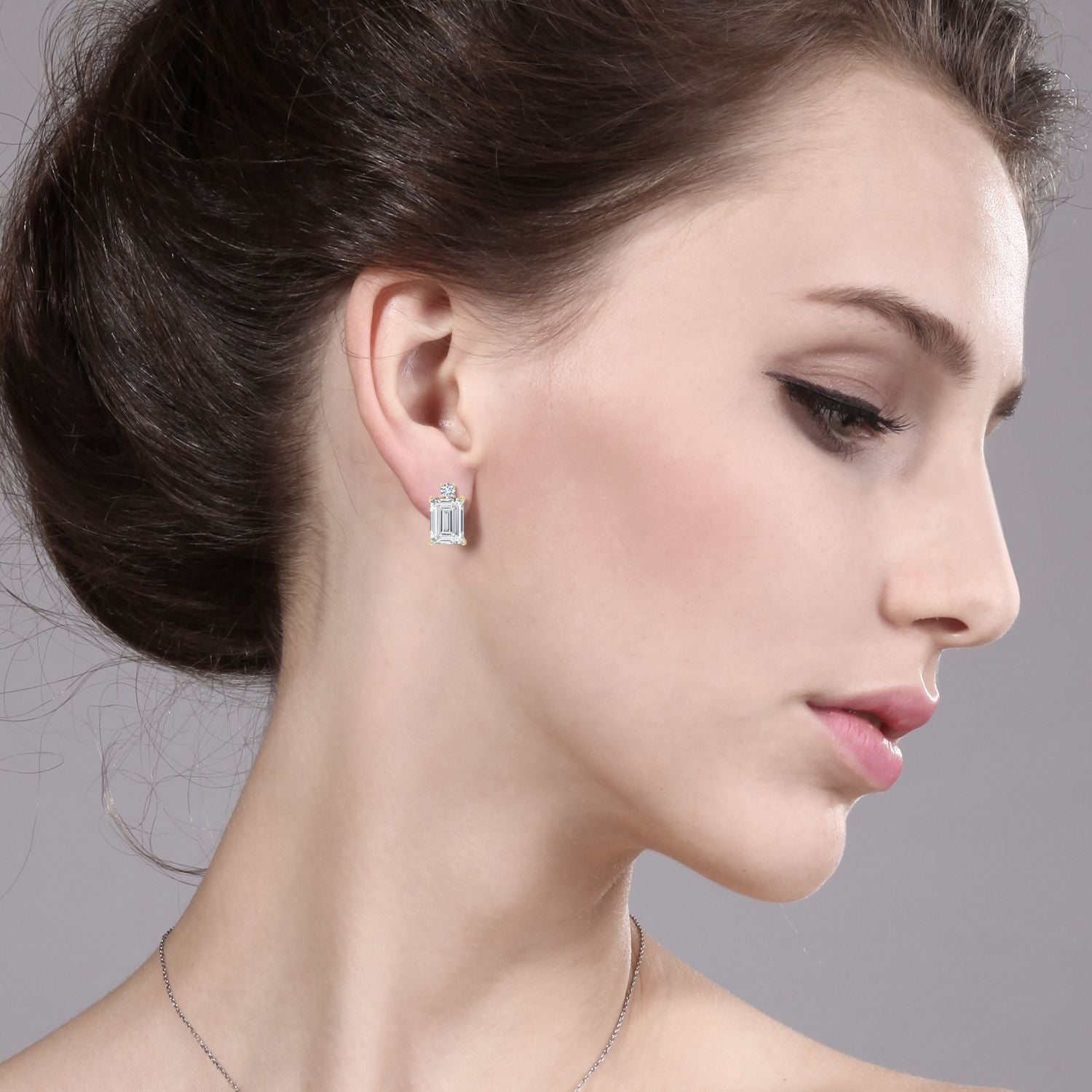 White Lab Grown Diamond - April_Earrings in 10K Yellow Gold