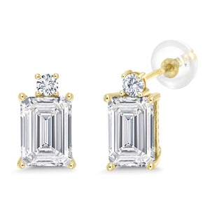White Lab Grown Diamond - April_Earrings in 10K Yellow Gold