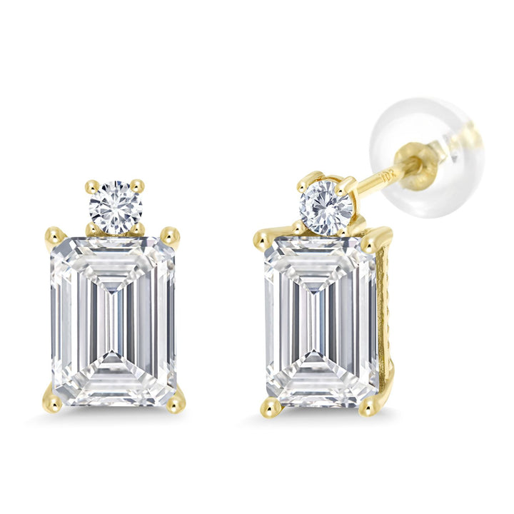 White Lab Grown Diamond - April_Earrings in 10K Yellow Gold