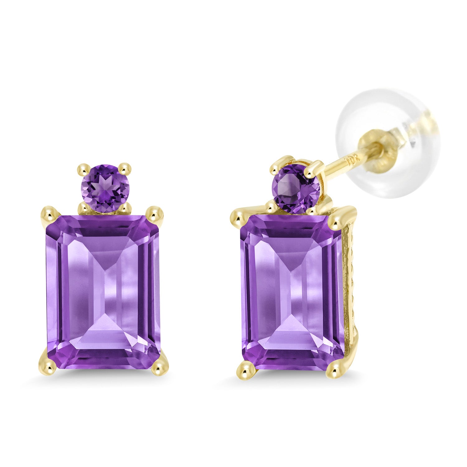 Amethyst - February_Earrings in 10K Yellow Gold
