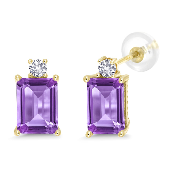 Amethyst - February_Earrings in 10K Yellow Gold