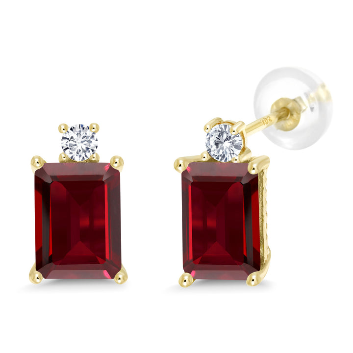 Garnet - January_Earrings in 10K Yellow Gold