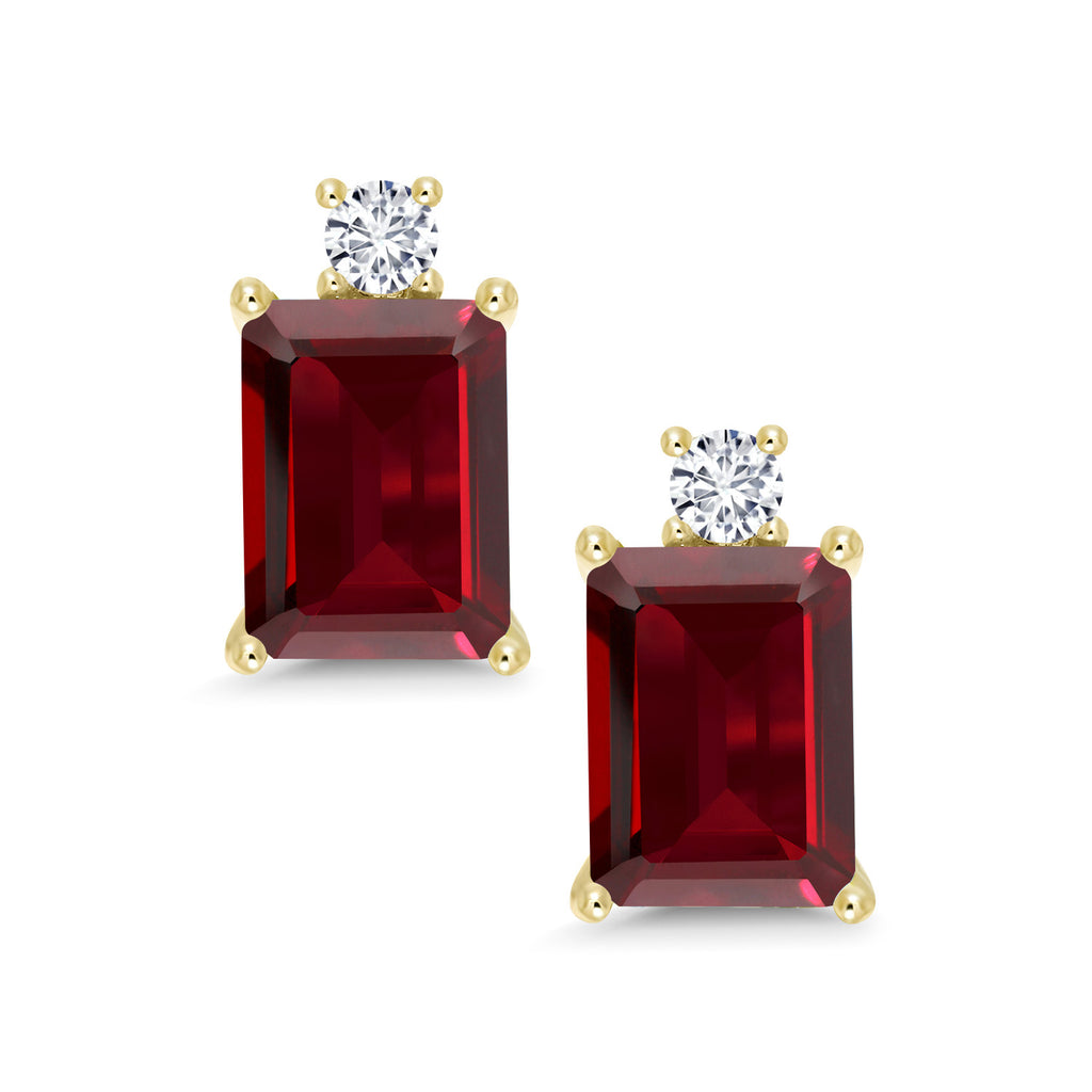 Garnet - January_Earrings in 10K Yellow Gold
