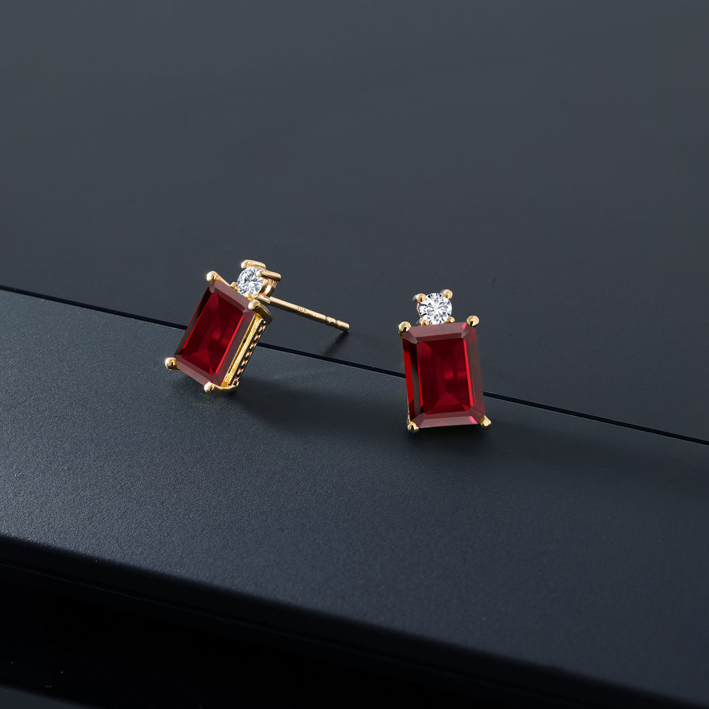 Garnet - January_Earrings in 10K Yellow Gold