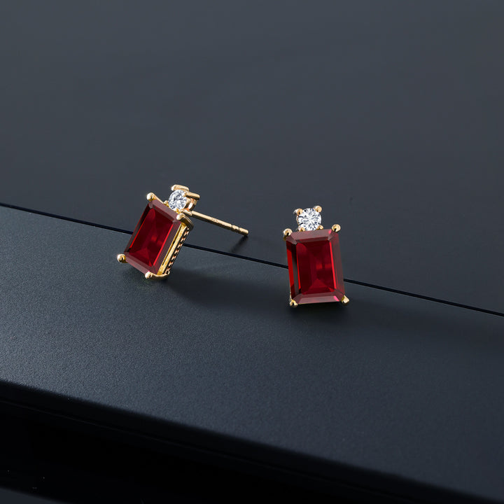 Garnet - January_Earrings in 10K Yellow Gold